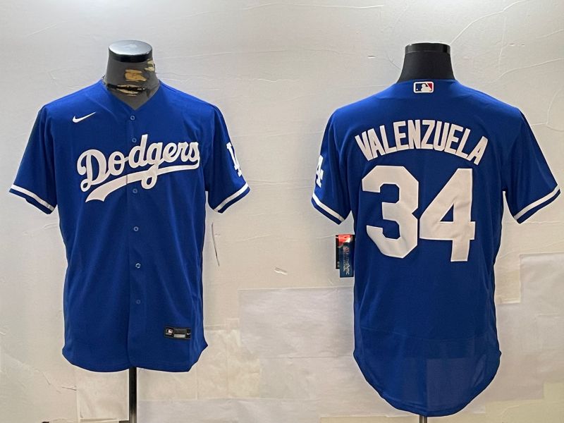 Men Los Angeles Dodgers #34 Valenzuela Blue Elite 2024 Nike MLB Jersey style 12161